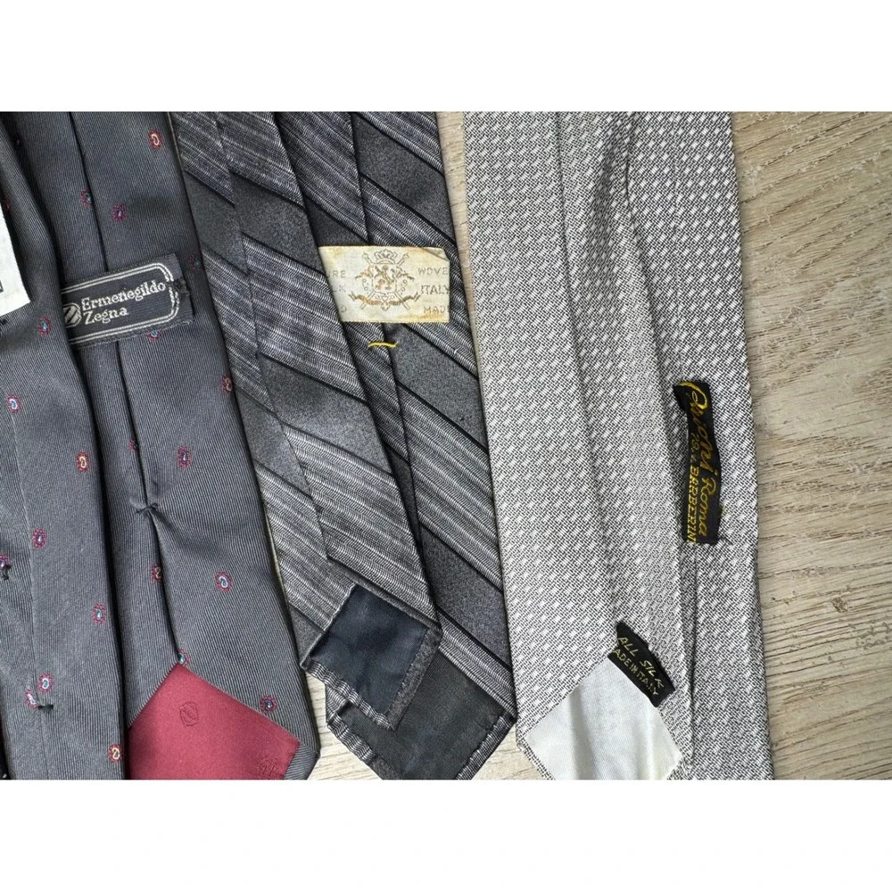 Mens Designer Tie Lot 10pc Valentino Zegna Brioni Silk & Cotton Luxury Vintage
